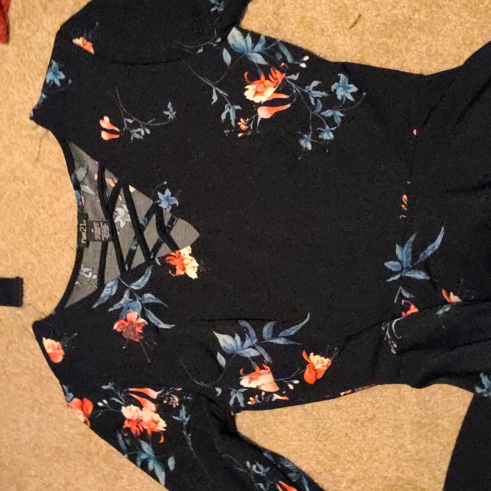 Floral black dress